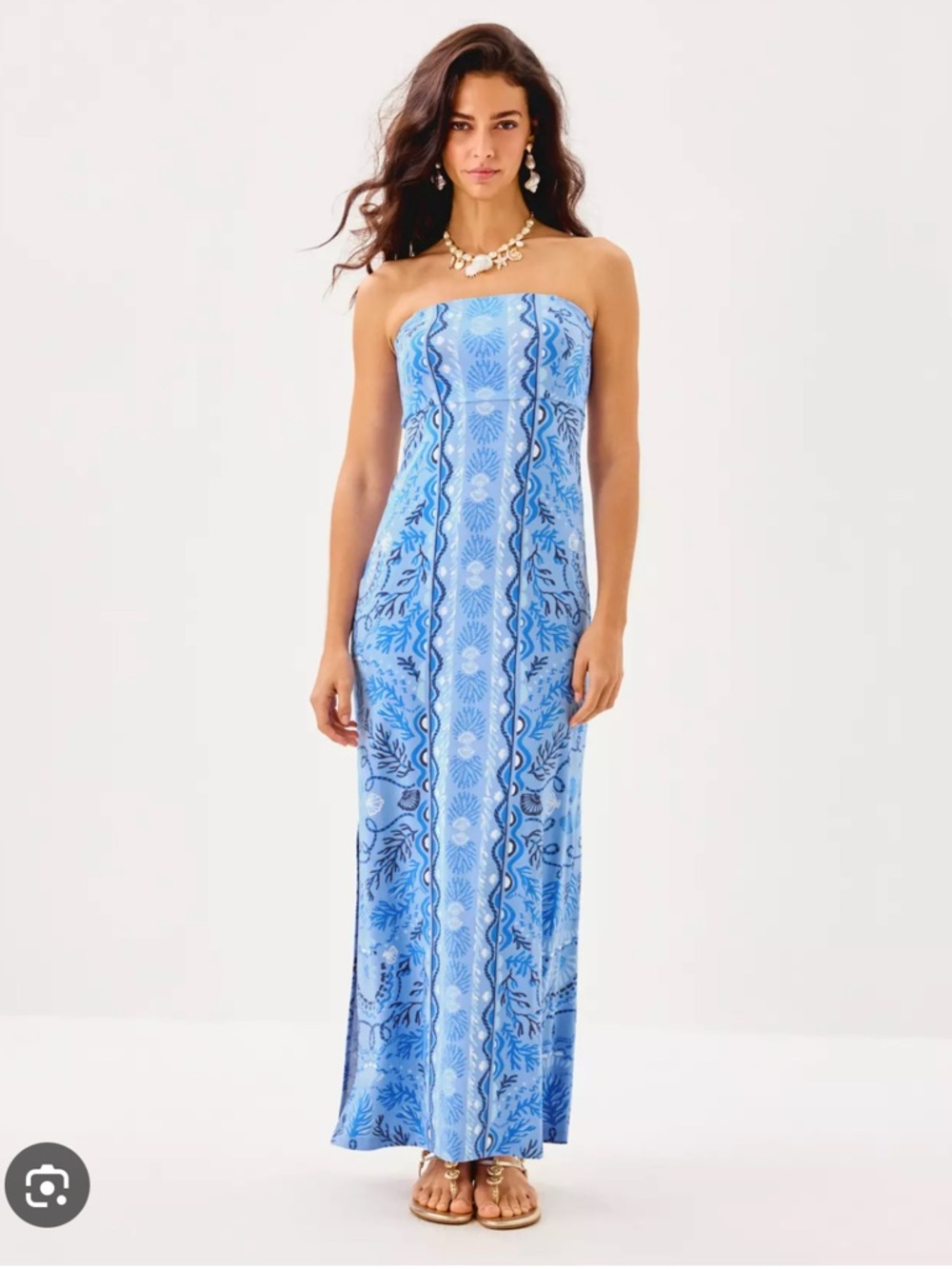NEW IN WRAP! Lilly Pulitzer Noa Strapless Maxi in Knotty and Nice Engineered!
